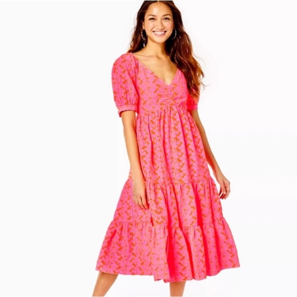 LILLY PULITZER KINA MIDI DRESS SIZE 12 - Picture 3 of 8